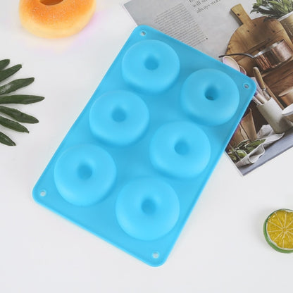 6 Cavity Donut Mold Silicone Non-stick Baking Tray Heat-resistant Reusable