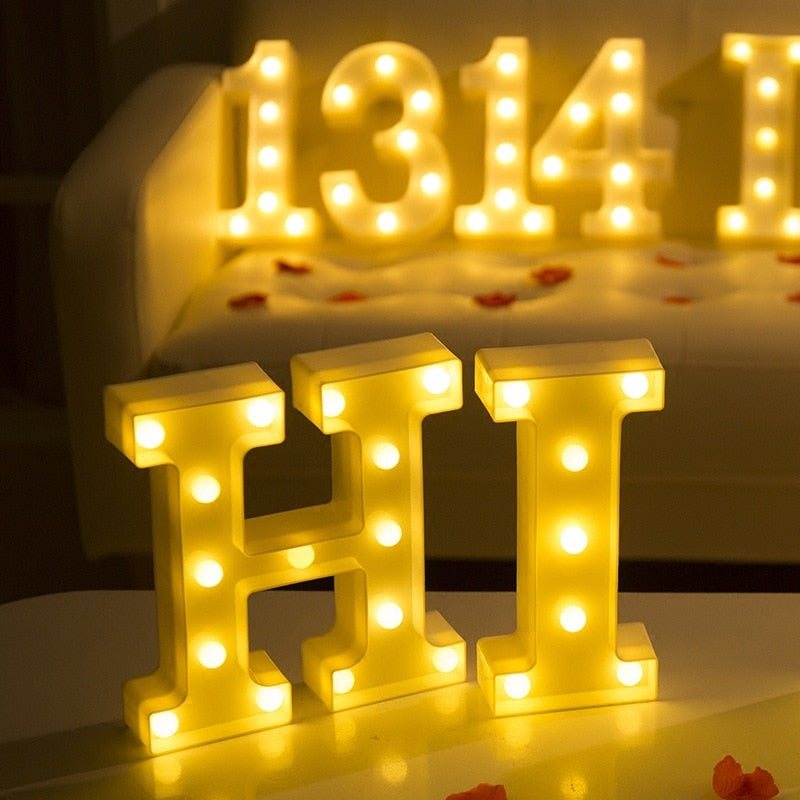 Decorative Letters Alphabet Letter LED Lights Luminous Number Lamp