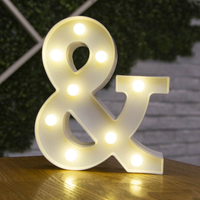 Decorative Letters Alphabet Letter LED Lights Luminous Number Lamp