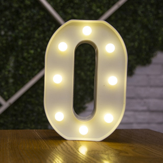 Decorative Letters Alphabet Letter LED Lights Luminous Number Lamp