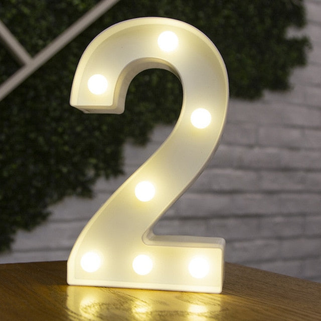 Decorative Letters Alphabet Letter LED Lights Luminous Number Lamp