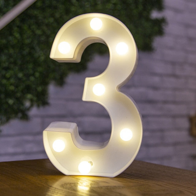 Decorative Letters Alphabet Letter LED Lights Luminous Number Lamp