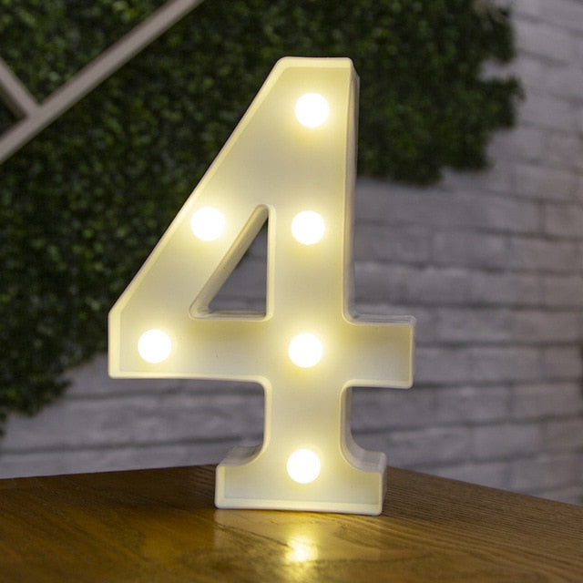 Decorative Letters Alphabet Letter LED Lights Luminous Number Lamp