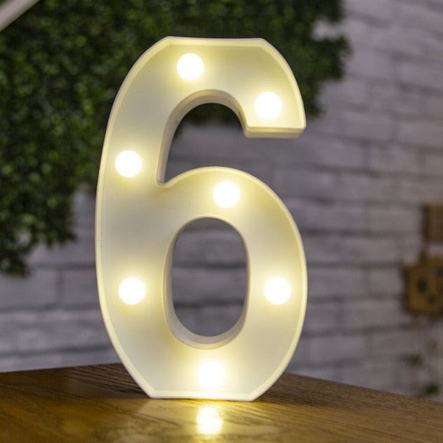 Decorative Letters Alphabet Letter LED Lights Luminous Number Lamp