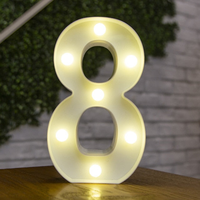 Decorative Letters Alphabet Letter LED Lights Luminous Number Lamp