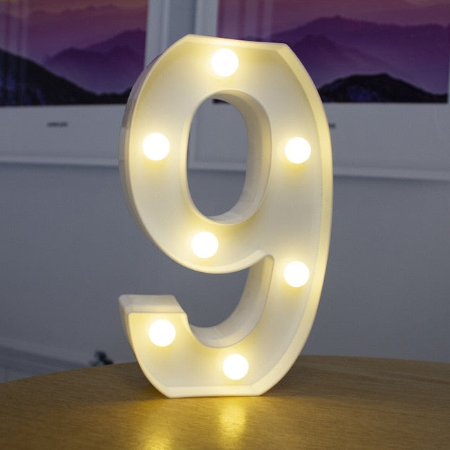 Decorative Letters Alphabet Letter LED Lights Luminous Number Lamp
