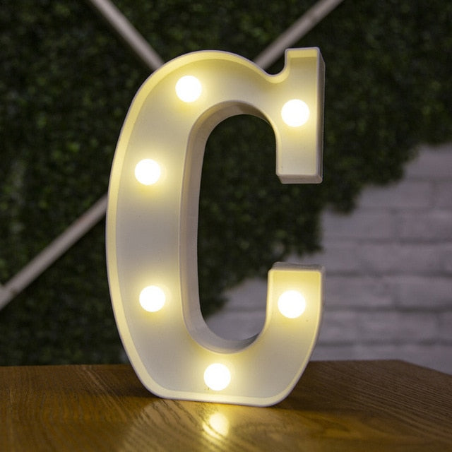 Decorative Letters Alphabet Letter LED Lights Luminous Number Lamp