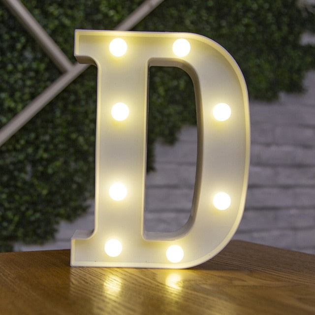 Decorative Letters Alphabet Letter LED Lights Luminous Number Lamp