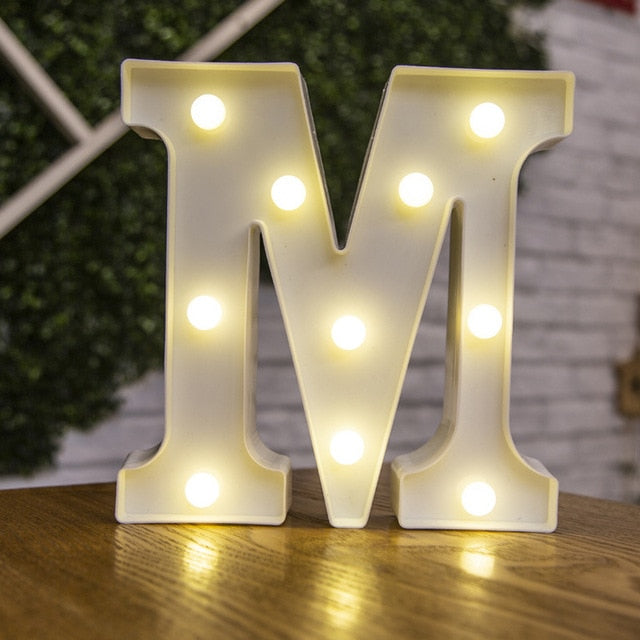 Decorative Letters Alphabet Letter LED Lights Luminous Number Lamp
