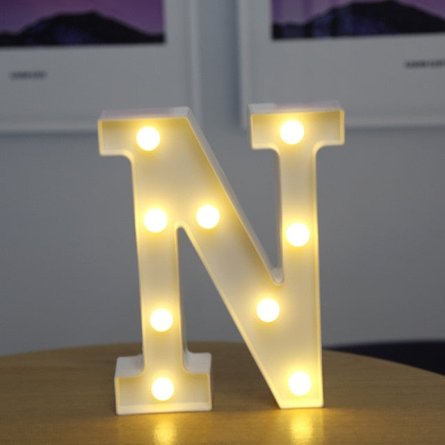 Decorative Letters Alphabet Letter LED Lights Luminous Number Lamp