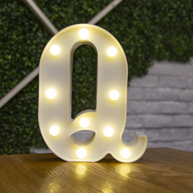 Decorative Letters Alphabet Letter LED Lights Luminous Number Lamp