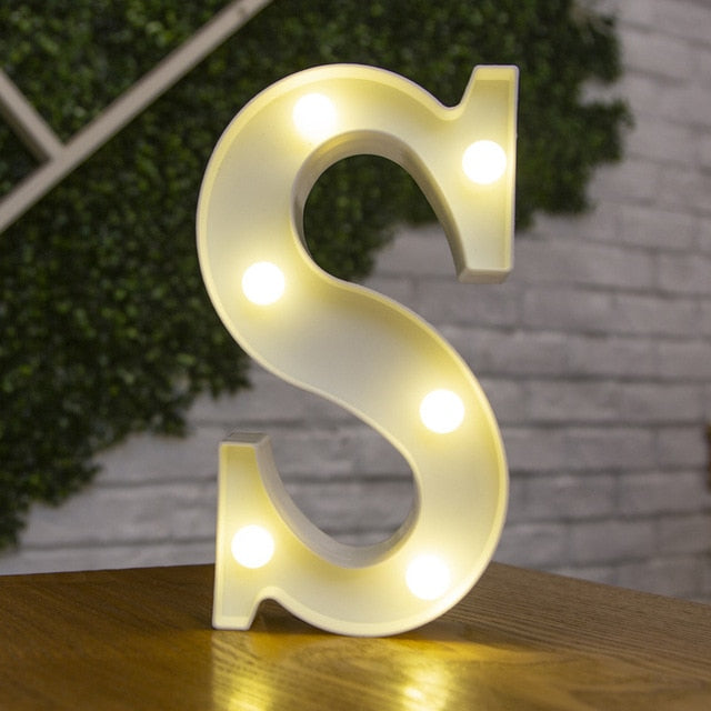 Decorative Letters Alphabet Letter LED Lights Luminous Number Lamp