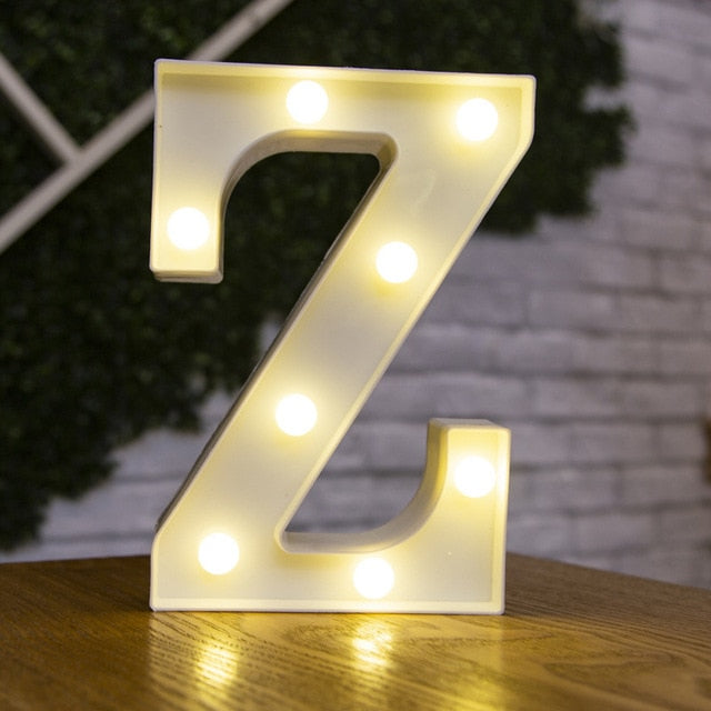 Decorative Letters Alphabet Letter LED Lights Luminous Number Lamp