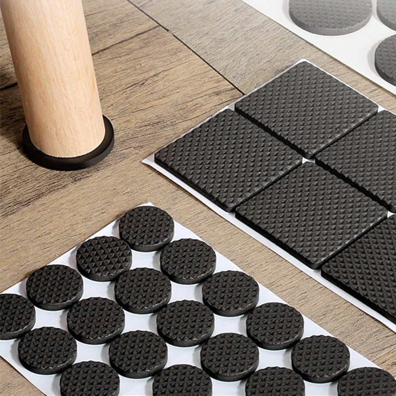 Black Self Adhesive Furniture Leg Rug Anti Scratch Floor Protectors Chair