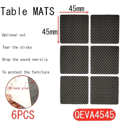 Black Self Adhesive Furniture Leg Rug Anti Scratch Floor Protectors Chair