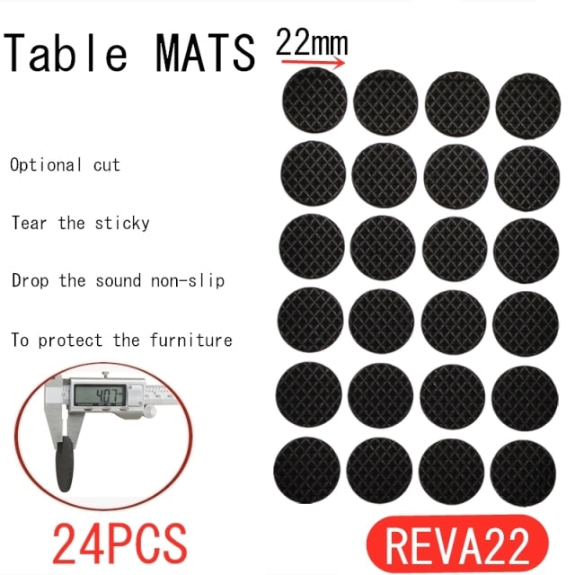 Black Self Adhesive Furniture Leg Rug Anti Scratch Floor Protectors Chair