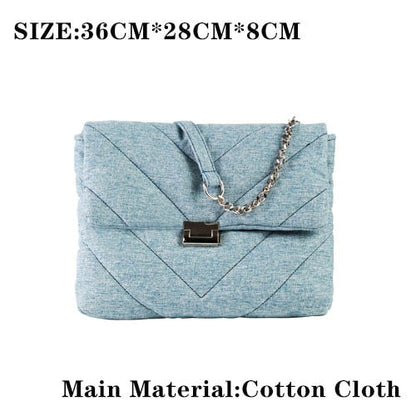 Luxury designer jeans bags women denim chain crossbody bags - Shopy Max