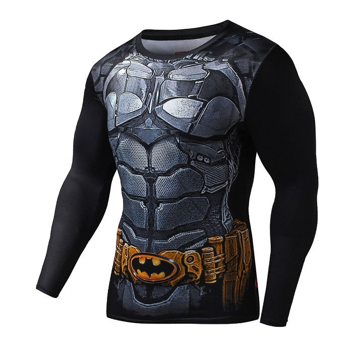 2016New Fashion Fitness Compression Shirt Men Cosplay Male Crossfit Plus