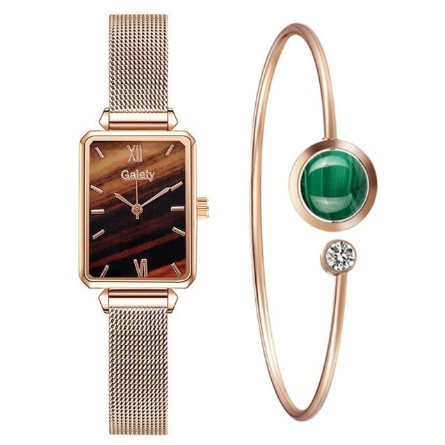 Gaiety Brand Women Watches Fashion Square Ladies Quartz Watch Bracelet