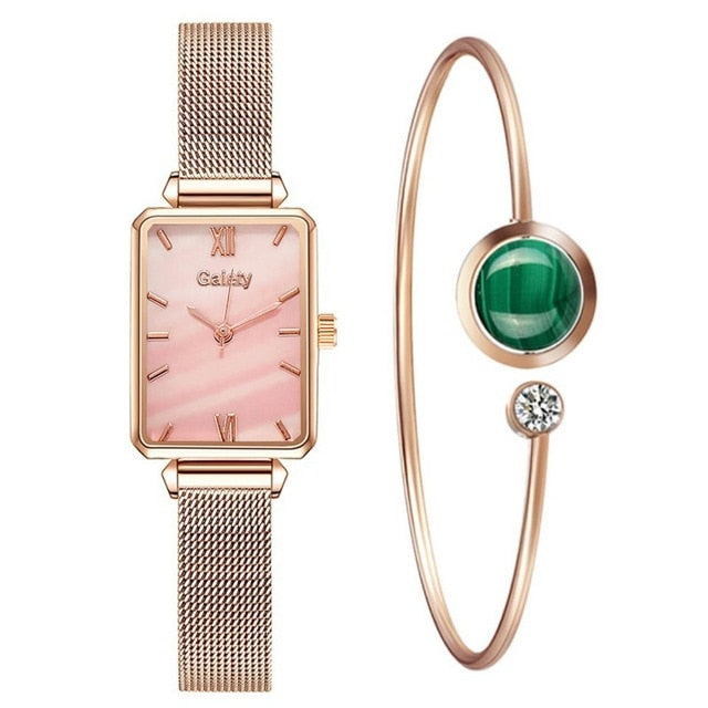 Gaiety Brand Women Watches Fashion Square Ladies Quartz Watch Bracelet