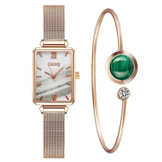 Gaiety Brand Women Watches Fashion Square Ladies Quartz Watch Bracelet