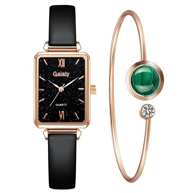 Gaiety Brand Women Watches Fashion Square Ladies Quartz Watch Bracelet