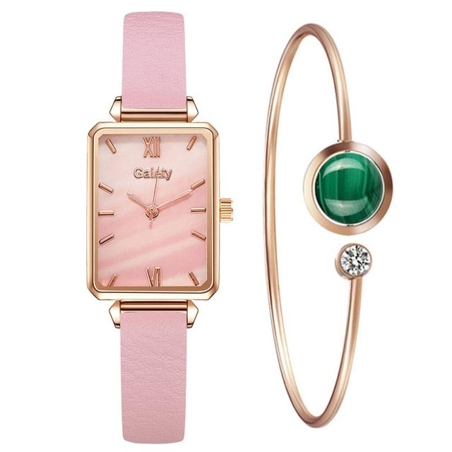 Gaiety Brand Women Watches Fashion Square Ladies Quartz Watch Bracelet