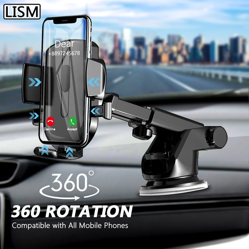 LISM Sucker Car Phone Holder Mobile Phone Holder Stand in Car No Magnetic