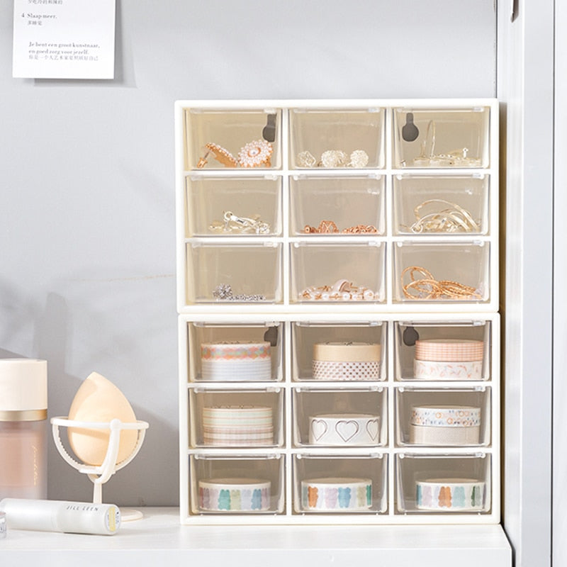 Fowecelt 6/9 Grids Organizer Jewelry Box Make Up Organizer Storage