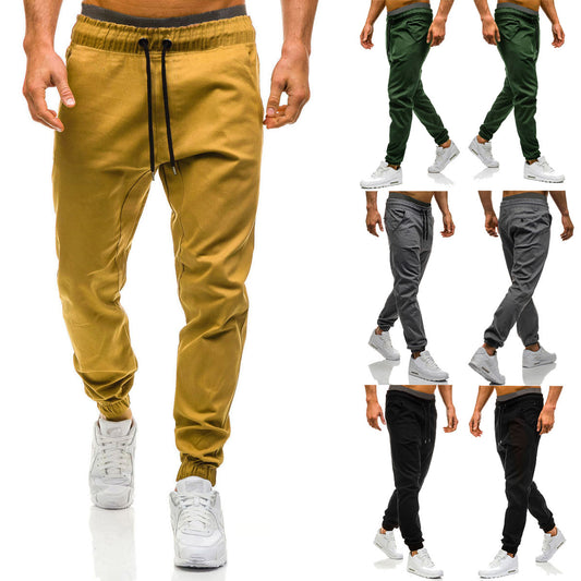 2020 New Sport Sweatpants Large Size Men's Fashion Lace-up Elastic