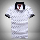 New Brand Polos Mens Printed POLO Shirts 100% Cotton Short Sleeve Camisas Polo Casual Stand