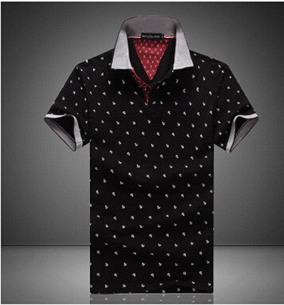 New Brand Polos Mens Printed POLO Shirts 100% Cotton Short Sleeve Camisas Polo Casual Stand