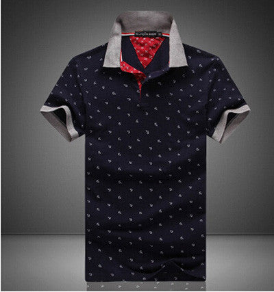 New Brand Polos Mens Printed POLO Shirts 100% Cotton Short Sleeve Camisas Polo Casual Stand