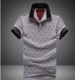 New Brand Polos Mens Printed POLO Shirts 100% Cotton Short Sleeve Camisas Polo Casual Stand