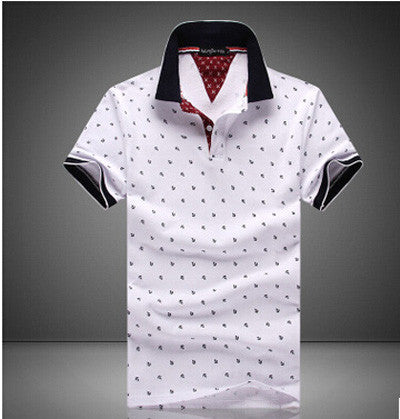 New Brand Polos Mens Printed POLO Shirts 100% Cotton Short Sleeve Camisas Polo Casual Stand