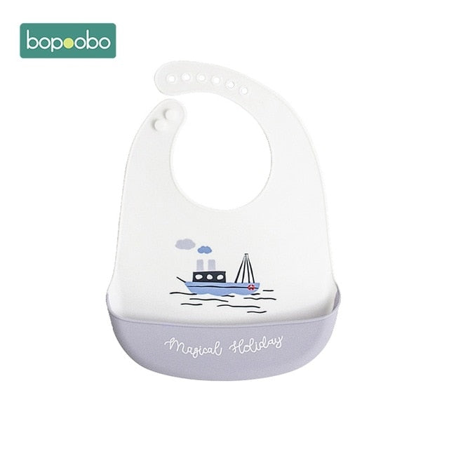 Bopoobo Baby Bib Adjustable Animal Picture Waterproof Saliva