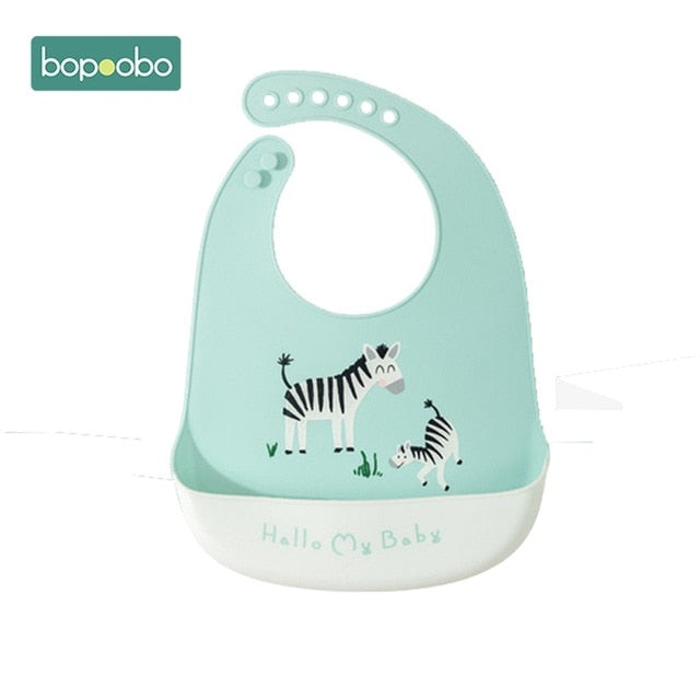 Bopoobo Baby Bib Adjustable Animal Picture Waterproof Saliva