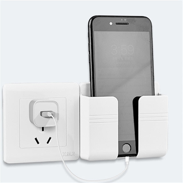 Mobile Phone Charging Hanging Holder Multifunction Wall Mounted Plug Bracket