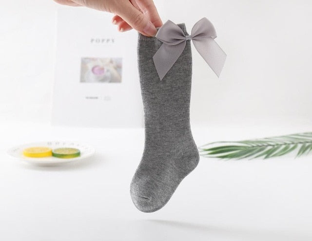2020 Baby Girls Socks New Toddlers Girl Big Bow Knee High Long Soft Kids Socks Bowknot 100% Cotton 0-3 Years Newborn Socks