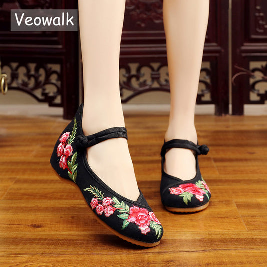 Plus Size 41 Fashion Women Shoes, Old Beijing Mary Jane Flats With Casual Shoes