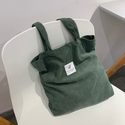 MABULA Casual Foldable Corduroy Shopping Bag High Quality Eco friendly