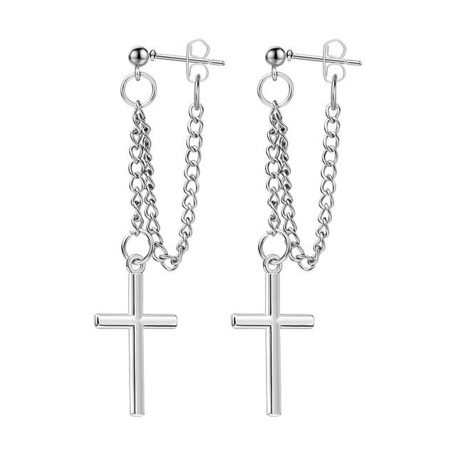 Korean Simple Statement Earrings Stainless Steel Stud Earrings For Women