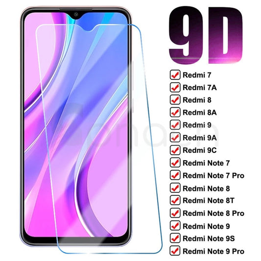 9D Protection Glass For Xiaomi Redmi 9 9A 9C 8 8A 7 7A Tempered Screen