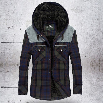 Winter Jacket Men Thicken Warm Fleece Jackets Coats Pure Cotton Plaid Jacket