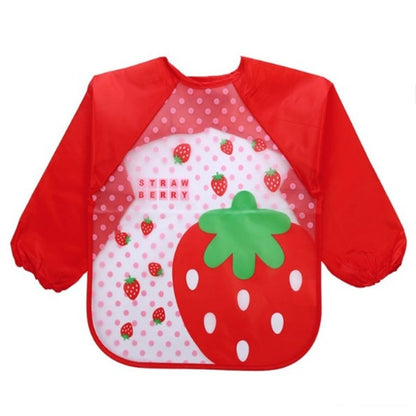 Baby Kids Toddler Long Sleeve Scarf Waterproof Art Smock Feeding Bib Apron Pocket