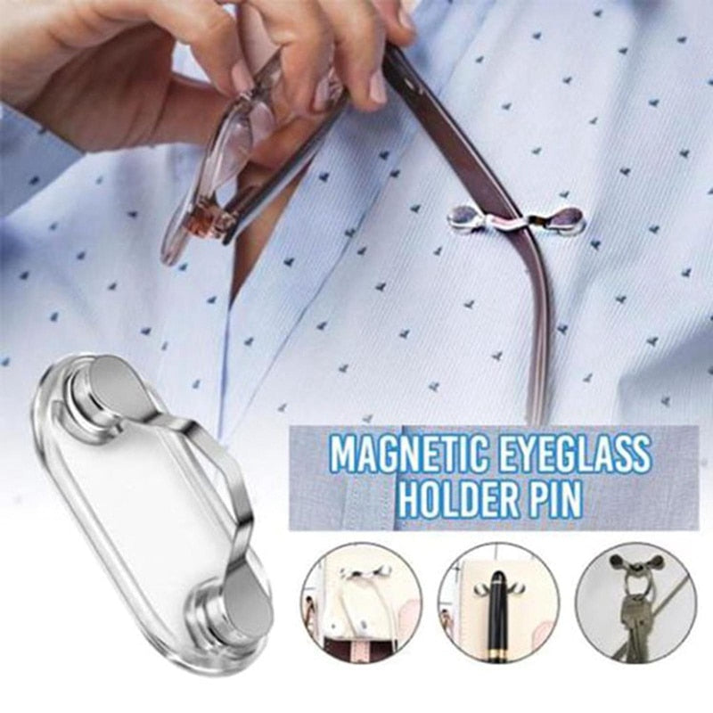 1pc Magnetic Glasses Holder Clip Removable Glasses Headphone Badge Holder