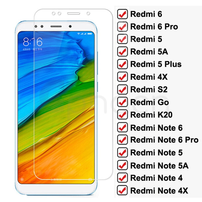 9D Full Screen Protective Glass For Redmi Note 6 5 5A 4 4X Pro For Xiaomi Redmi