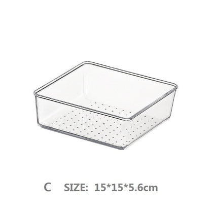 7 Sizes Desk Drawer Organizer Clear Drawer Dividers Storage Box Bins Case Trays for Utensil Makeup Groceries Bathroom Bedroom