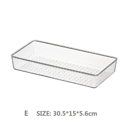 7 Sizes Desk Drawer Organizer Clear Drawer Dividers Storage Box Bins Case Trays for Utensil Makeup Groceries Bathroom Bedroom