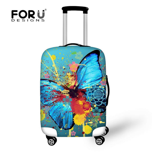 FORUDESIGNS Luggage Cover Beautiful Butterfly Print Travel Accessories for 18-30inch Travel Case Suitcase Protective Dust Covers